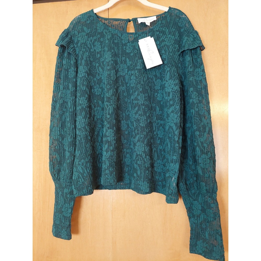 NEW! Brea Canyon Deep Teal Lace Blouse Size XXL